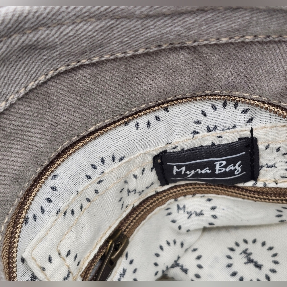Myra Bag Leather & Cotton Crossbody/shoulder Bag - Picture 7 of 8